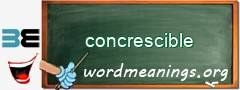 WordMeaning blackboard for concrescible